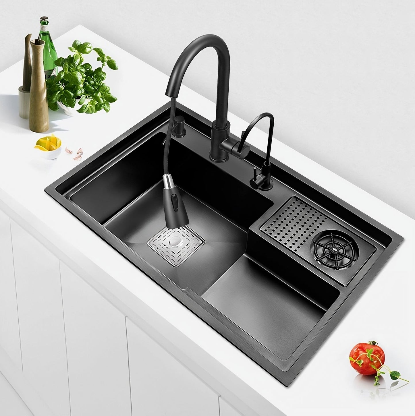 ULOVEHOUSE Modern Nano-Stepped 304 Stainless Steel Vegetable Washing Sink for Kitchen