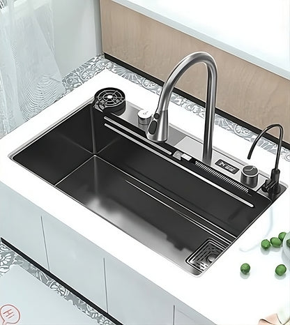 ULOVEHOUSE Stainless Steel Waterfall Sink with Multifunctional Touch Control for Kitchen